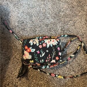 Vera Bradley Black Floral Crossbody Bag